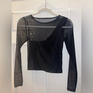 Semi-sheer, Black long sleeve Abercrombie & Fitch top. Women’s. Size: XS